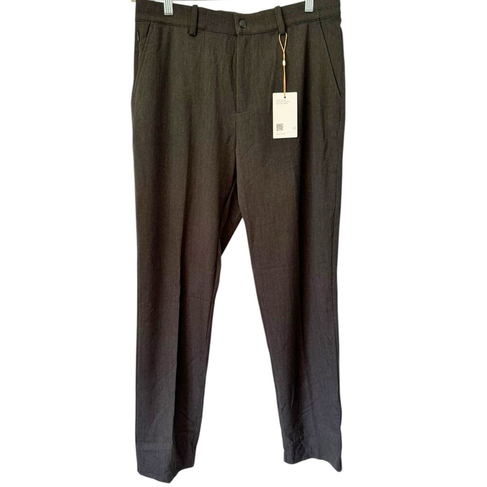 NWT Quince Ultra Stretch 24/7 Smart Chino Pleated Pants Dark Charcoal Mens 32x32